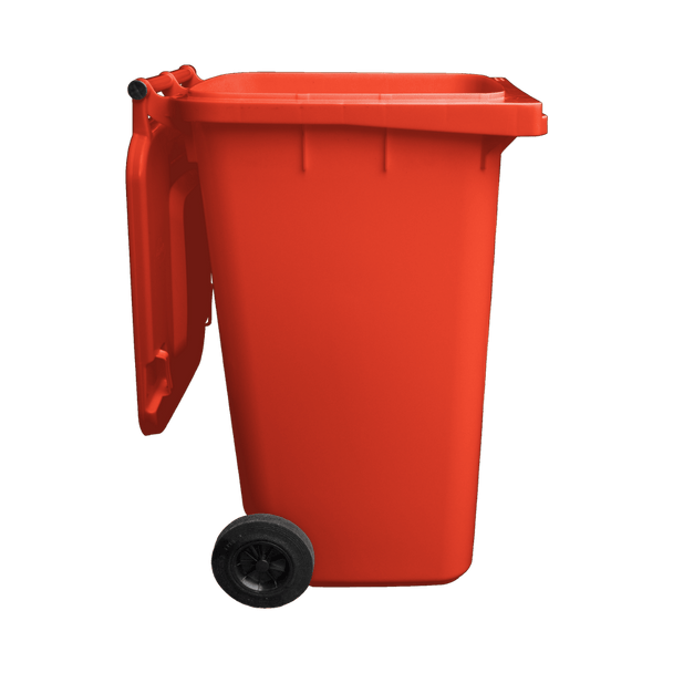 Red Wheelie Bin - 240 Litre - Side View