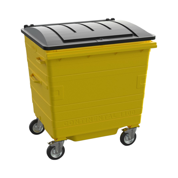 Yellow Metal Wheelie Bin - 1100 Litre - TY1100METYEL