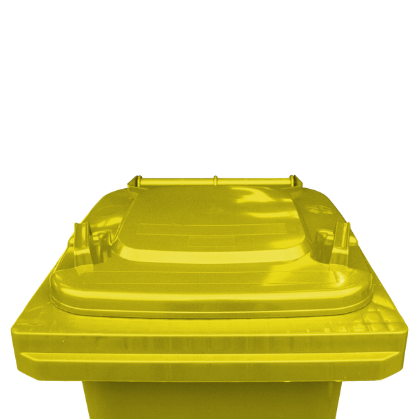 Yellow Wheelie Bin - 80 Litre Lid Closed