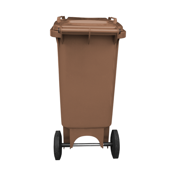 Brown Wheelie Bin - 80 Litre Back View