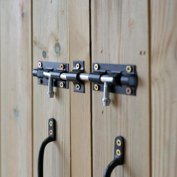Chatburn Double Wheelie Bin Store - Close-Up of Hasp & Staple Lock
