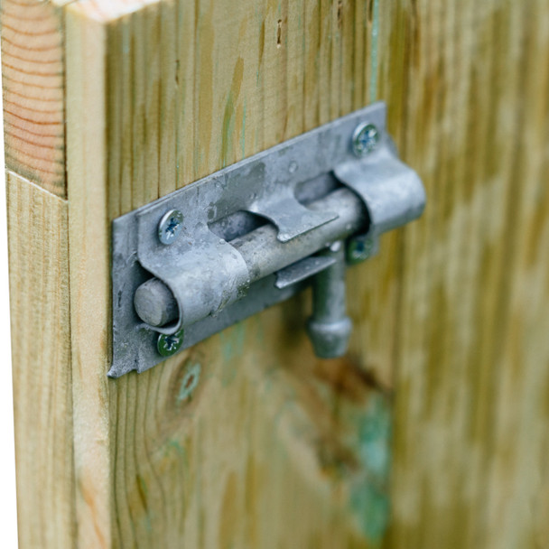 Shireburn Single Wheelie Bin Store - Close-Up of Galvanised Hasp & Staple Lock