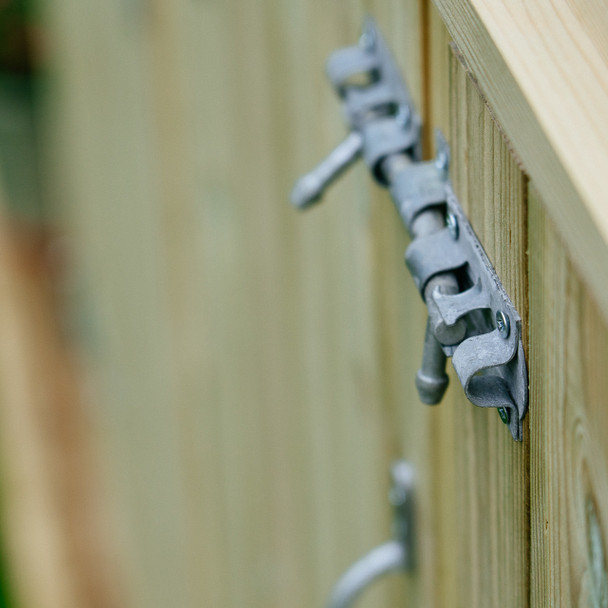 Close-Up of Galvanised Sliding Door Bolt