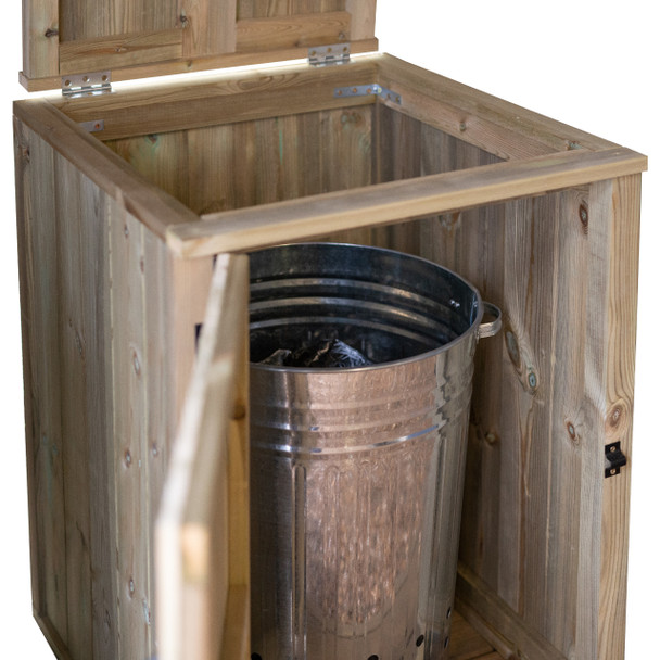 PDS-S-TGV - Paythorne Single Dustbin Store - Close-up of Bin Inside Store