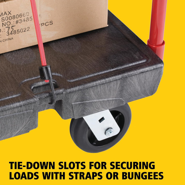 Rubbermaid Heavy‑Duty Platform Truck: Secure Loads with Integrated Moulded Tie‑Down Slots