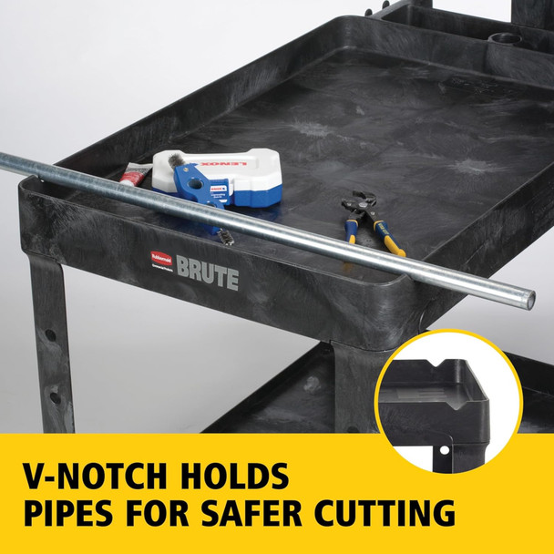 Integrated V-shaped notch provides secure pipe support for safer cutting tasks