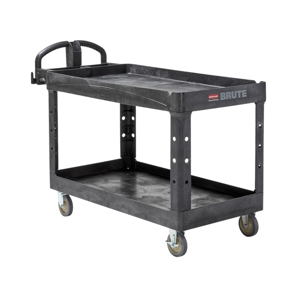 Rubbermaid FG454600BLA - BRUTE Heavy-Duty 2-Shelf Utility Cart - Large - Black