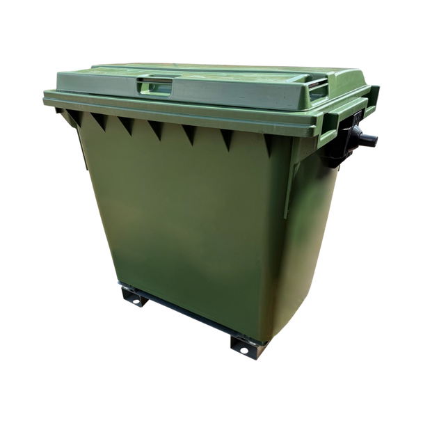 Static Forklift Waste & Recycling Bin - 660 Ltr - Green - BNWBSFB660GRN