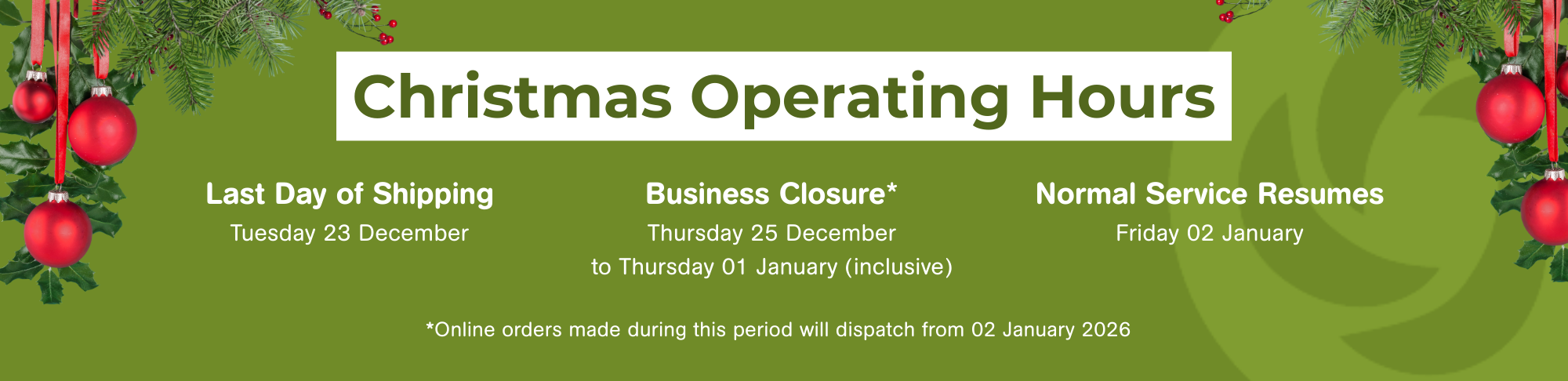 Wheelie Bin Warehouse Christmas Opening Hours