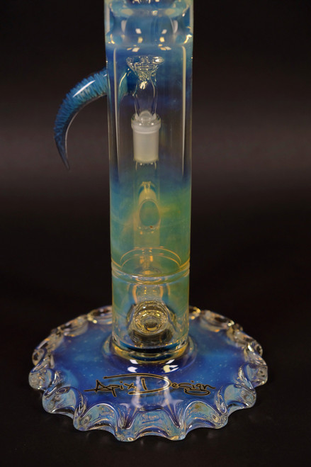 Blue Stardust/Spiral Fumed Notched Base Stemline 18mm Blue Stardust/Spiral Fumed Notched Base Stemline 18mm