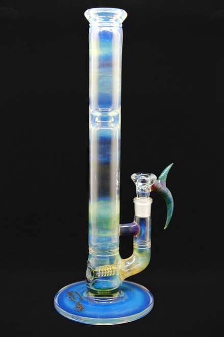 16.75" Silver Fumed Amber Purple Mixed With Green Stemline