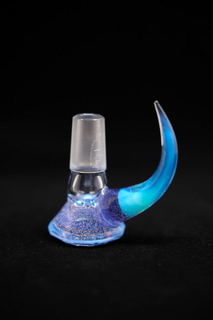 Faceted Purple Crushed Opal 4 Hole Slide With Meta Accents