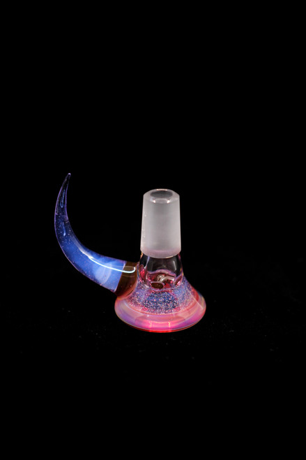 Purple Crushed Opal With Red Lip Wrap Accent and Rose Quartz Horn 18mm