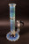 45x5MM Cobalt Blue w/ Faceted Crystal Silver Fumed Horn On Bottle Cap Base