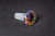 Rainbow Line Worked Faceted Slide W/Pink Crushed Opal Lip 18mm