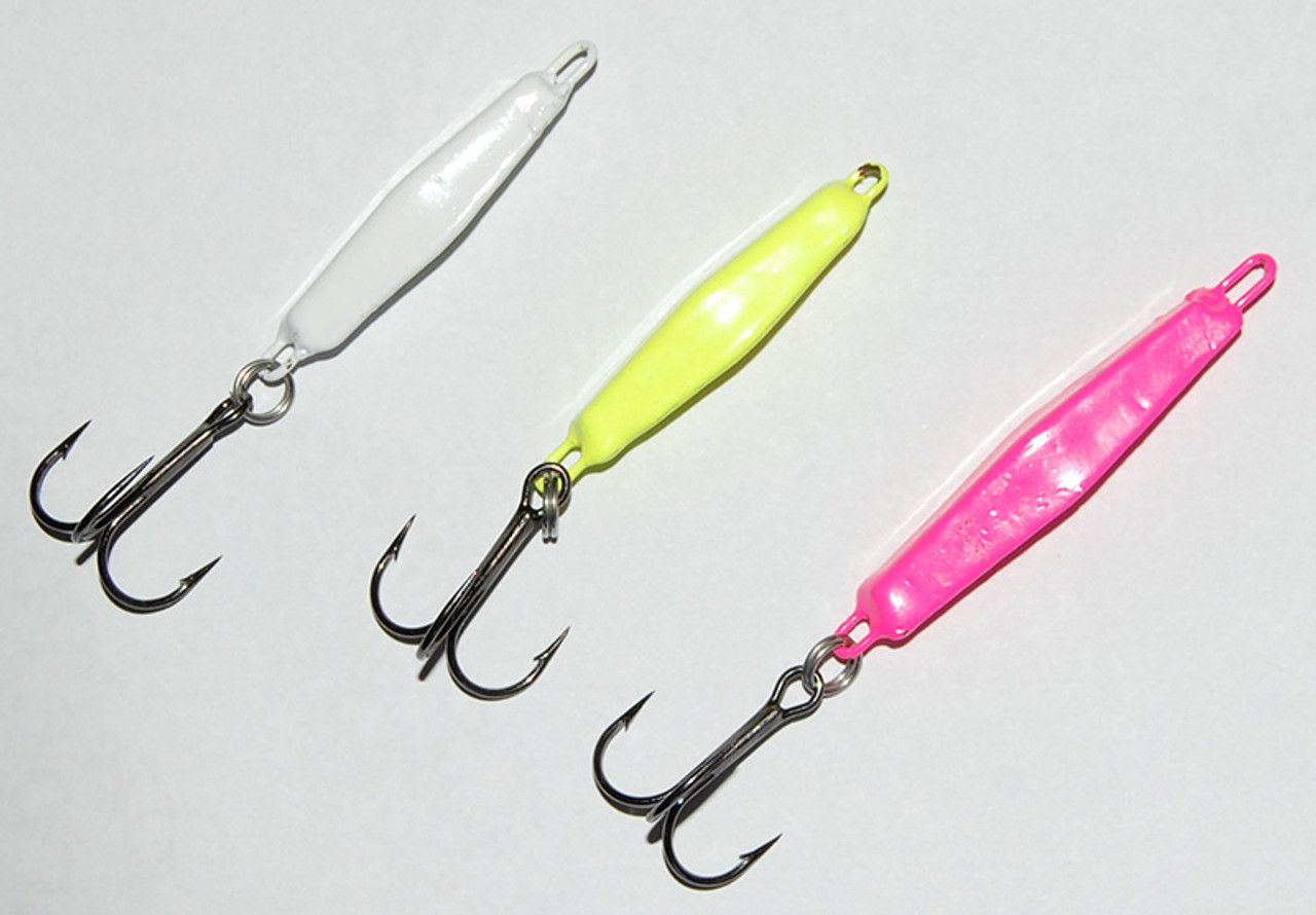 15pcs 2oz Fishing Diamond Jig With Mylar Holographic Laser & a Treble Hook  NEW