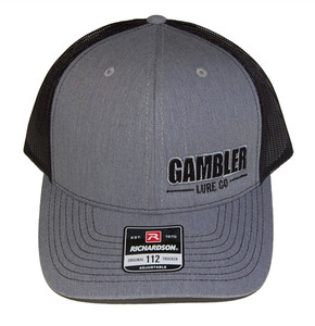 Richardson 112 - Trucker Heather Gray/Black Black Rope - Gambler Lures