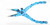 7.5" Aluminum Pliers Blue Mahi