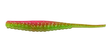 electric chicken fishing lure UVT - Dancing Minnow 0.75 oz (21 grams) A jighead and chartreuse/pink soft-plastic