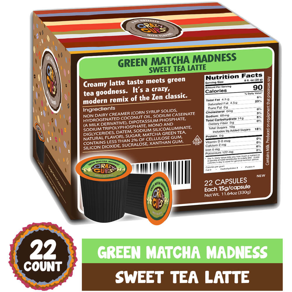 Green Matcha Madness Flavored Sweet Tea Latte Pods