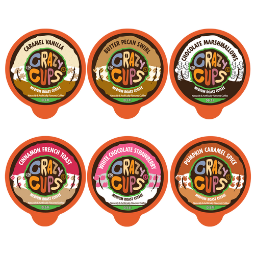 Crazy Cups 24 Count Decaf Flavored Coffee Variety Pack Sampler