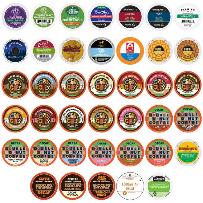 Decaf Coffee Single-Serve Cups Variety Pack Sampler