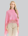 Alashan Cashmere Cotton Cashmere Fringe Topper Poncho