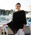 The Pearl Trim Claudia Nichole cashmere topper  Ebony