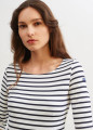 Saint-James Garde Cote III R Nautical Striped Sport Top in navy and white stripe