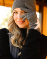 Claudia Nicole Cashmere with Angora Star Intarsia 3-in-1 Glove shown in Graphite With a white Star 