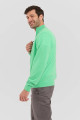 Side View of Alashan Cashmere 100% Cashmere 1/4 Zip Mock Neck in Hawaiian 