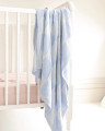 Alashan Cashmere  Cotton Cashmere Charlie Baby Blanket in weekend Blue and white color Block 