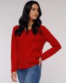 Alashan Cashmere 100% Cashmere Santa Monica Easy Pullover in Crimson