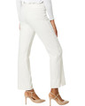 Krazy Larry Pull-On Stretch Linen Wide Ankle Pants in Oatmeal Stripe