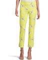 Krazy Larry Pull-On Ankle Pants in Lime Flowers
