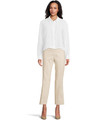 Krazy Larry Pull-On Stretch Linen Wide Ankle Pants in Stone