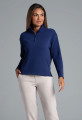 Ibkul Women's Solid Popcorn Stitch 1/4 Zip Pullover