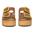 Jelavu's Corkie Cognac Platform Slip-On Sandals