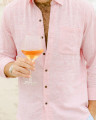Kenny Flower Men's The Rose Blusher Long Sleeve Pink Linen Shirt