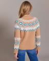 Alashan Cashmere Women's 100% Merino Vail Fair Isle Mock Neck w Angora
