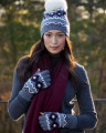 Alashan Cashmere's 100% Merino Vail Fair Isle Fox Pom Pom Hat With Angora