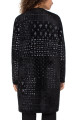 Liverpool Los Angeles Women's Open Front Coatigan Sweater - Black White Patchwork