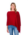 Alashan cashmere Cashmere Draped Dress Topper in Red Velvet