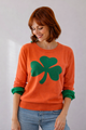 Pearl and Camo Women's Lucky Charm Shamrock Sweater