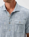 Johnnie-O Ennis Indigo Dyed Stripe Short Sleeve Button Down Shirt