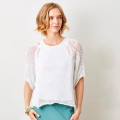 Suzy D London's Jacky Cotton Crochet Knit Sweater