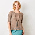 Suzy D London's Jacky Cotton Crochet Knit Sweater