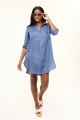 HiHo Sapphire Button Placket Linen Dress
