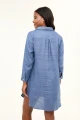 HiHo Sapphire Button Placket Linen Dress