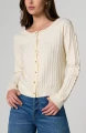 Liverpool Los Angeles Button Front Cardigan Sweater with Ruffles
